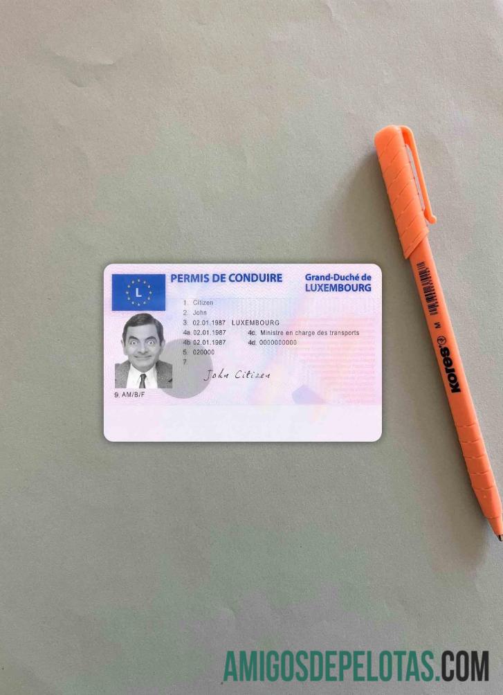 Carta de condução do Luxemburgo fotolook frente exemplo